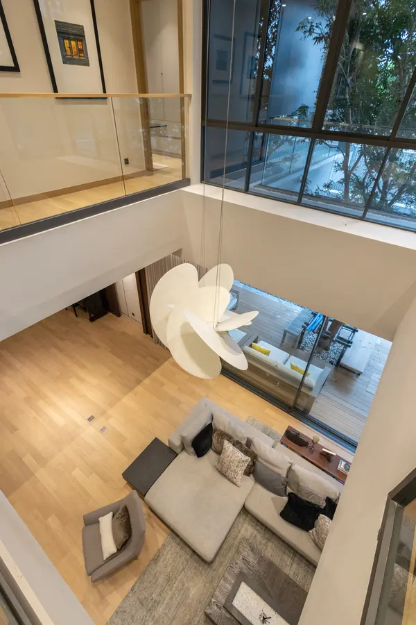 Second-floor atrium and internal architectural view