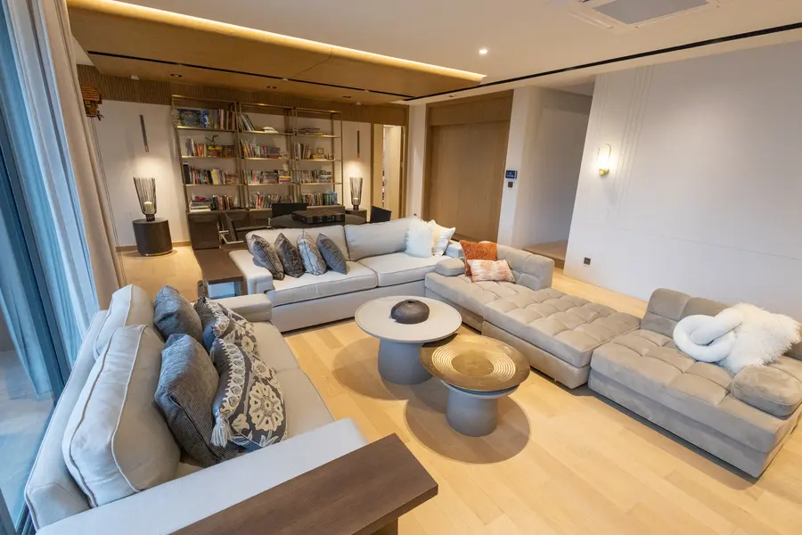 Second-floor family seating area