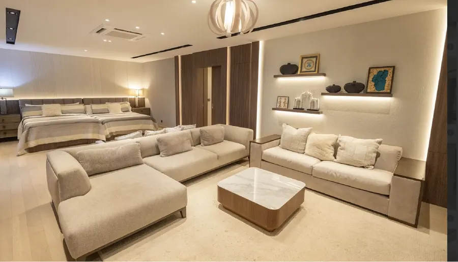 Expansive master bedroom and private lounge